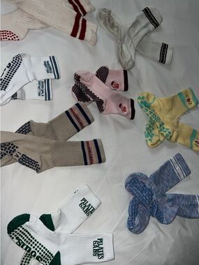 8 pairs of pilates barre yoga grip socks by tavi souls lucky honey